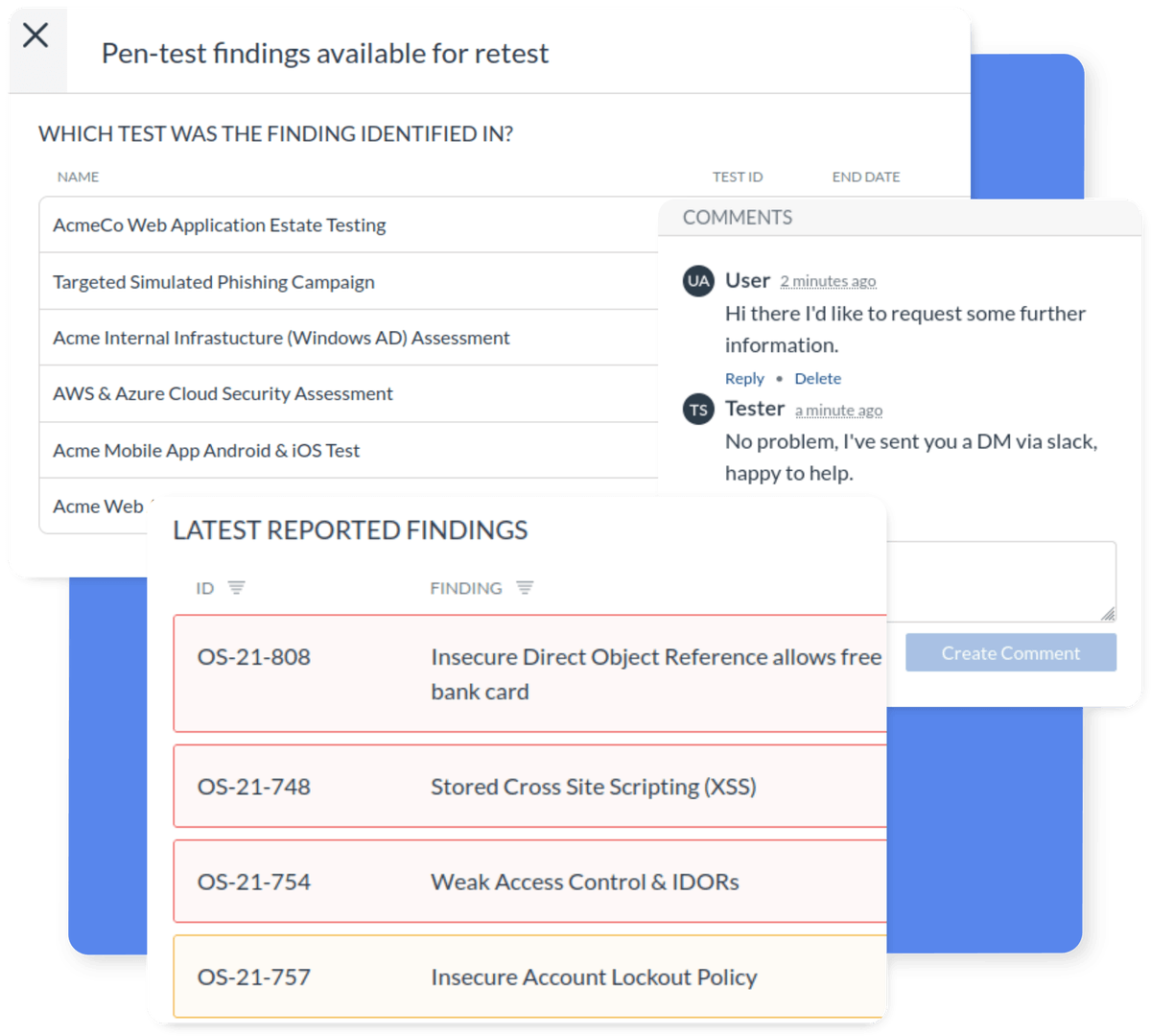 Comments, Retesting and Reporting Demonstration