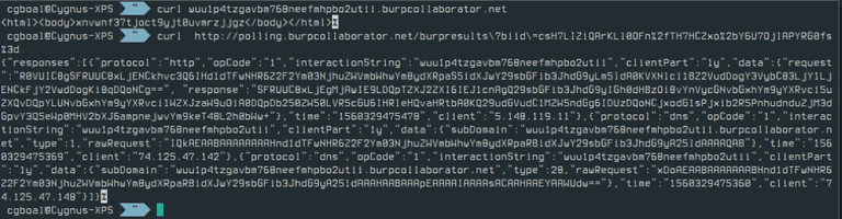 Screengrab showing interactions being retrieved by sending a HTTP GET request
